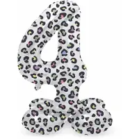 Folat - Staande folieballon Cijfer 4 Bright Panther - 72 cm