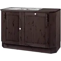 Notio Living Sylt-Spoelbakmeubel - 2-deurs - Donkerbruin Grenen
