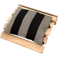 Emendo - Sauna hoofdsteun met linnen kussentje - zwart, 25x24 cm