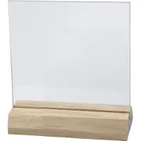 Packlinq Glazen plaat met houten voet, afm 7,5x7,5 cm, dikte 28 mm, 10sets