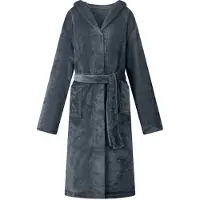vidaXL Badjas Hoodie Marineblauw S Flanel