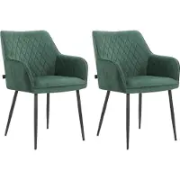 Loft 24 Elvira-Armstoel - 2 Pack - Donkergroen