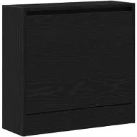 vidaXL Schoenenkast 60 x 21 x 57 cm Bewerkt hout Zwart Eiken