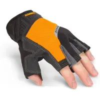 Handy Werkhandschoenen M Fingerless – Foam Palm – Synthetisch Leer – Grip & Precisie – Zwart - Heren en Dames - 1 Paar [11144M]