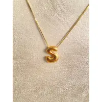 Yehwang Bubble ballon ketting letter s - necklace lettre s - stainless steel - waterproof - cadeau - yewelry - moeder - dochter