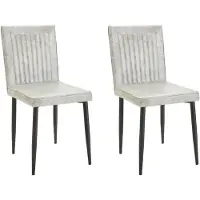 Notio Living Felicia-Eetkamerstoel - Set van 2 - Lichtgrijs PU