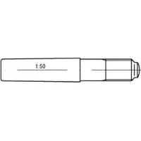 Toolcraft TO-5437050 Conische pen 8 mm Staal 10 stuk(s)