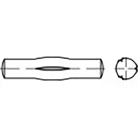 Toolcraft TO-6865872 Geleidepen met middenkerf Staal 25 stuk(s)