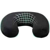 vidaXL - Reiskussen - voor - de - nek - Zwart - Traagschuim - 27 - x - 27 - x - 8 - cm