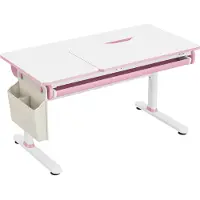 En.casa Kinderbureau Kuosa verstelbaar 54-76x120x60 cm roze en wit []