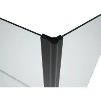 Vente-unique Matzwart badscherm met handdoekhouder en draaibare retour - (70 + 30) x 140 cm - PRIMAEL L 100 cm x H 78 cm x D 1.92 cm