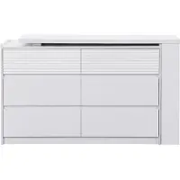Vente-unique Kaptafel met 6 lades en 3 nissen - Wit - BOPANIA