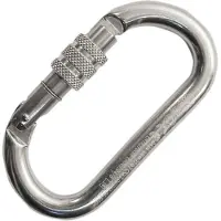Kong Oval Alu Classic Schroefkarabijnhaak Zilver