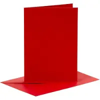 Packlinq Kaarten en enveloppen, afmeting kaart 10,5x15 cm 110+230 gr, rood, 6 set