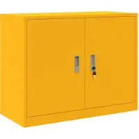 vidaXL Opbergkast Mosterdgeel 90 x 40 x 70 cm Staal