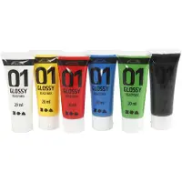 Packlinq Acrylverf Glossy, standaardkleuren, 6x20 ml/ 1 doos