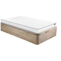 Vente-unique Set 90 x 190 cm bedbodem met opbergruimte in lichte houtlook + schuimmatras 12 cm dik - ASTYANAX II van YSMÉE