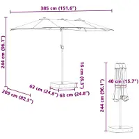 vidaXL Tuinparasol Terracotta 385 x 209 x 244 cm Polyester
