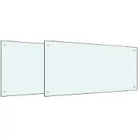 vidaXL Keukenachterwand 2 st Wit 100 x 50 cm gehard glas