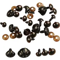 Packlinq Teddybeer ogen & neuzen, d: 10-15 mm, afm 15-25 mm, 130div