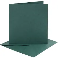 Packlinq Kaarten en enveloppen, afmeting kaart 15,2x15,2 cm, afmeting envelop 16x16 cm, 230 gr, donkergroen, 4 set