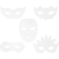 Packlinq Theatermaskers, H: 8,5-19 cm, B: 15-20,5 cm, 230 gr, wit, 16 stuk/ 1 doos