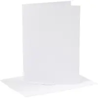 Packlinq Kaarten en enveloppen, afmeting kaart 12,7x17,8 cm, afmeting envelop 13,3x18,5 cm, 230 gr, wit, 4 set