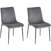 Notio Living Opus-Eetkamerstoel - Set van 2 - Grijs Fluweel