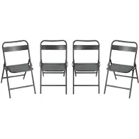 Sweeek - Set van 4 opklapbare tuinstoelen metaal - amélia