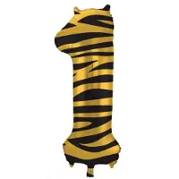 Folat - Folieballon Cijfer 1 Tiger Chic - 86 cm