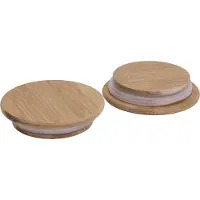 Packlinq Houten deksel met rubberen afdichting, d 9 cm, 12 stuk/ 1 doos