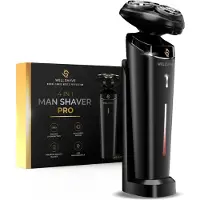 Wellshave 4 in 1 Scheerapparaat Mannen + Oplaad standaard - Met Trimmer & Neustrimmer - Elektrisch Scheerapparaat- Nat en droog - Scheerapparaten - Scheren - Baardtrimmer