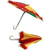Partyxplosion Mini paraplu - Kinderparaplu - Zonbescherming - Verkleedaccessoire - 30 cm - Rood/geel/groen