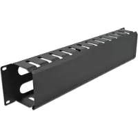 DeLOCK 19″ Cable Management Routing Panel with 4 openings 2U black