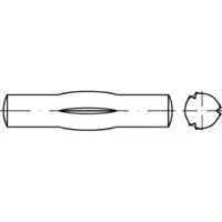 Toolcraft TO-5438034 Geleidepen met middenkerf 4 mm Staal 100 stuk(s)