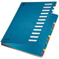 Leitz sorteermap A4, met 12 waaiers, van duurzaam karton, blauw
