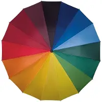Impliva Grote Handmatige Regenboog Paraplu - Duurzaam & Windbestendig