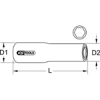 Ks Tools 1171373 117.1373 Zeskant Verwisselbare kop Geïsoleerd 17 mm 17 mm 1/2 (12,5 mm)