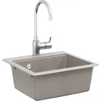 vidaXL Wasbak 80% Kwarts en 20% Hars 470 x 440 mm Grijs