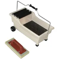 Raimondi Wasbak "Pulirapid" 20 liter, set met rooster, 3 rollen en 1 schraper - afmetingen cm.56x30x30h. - inhoud 20 liter