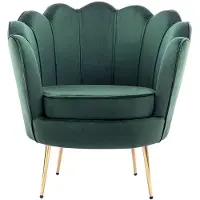 Pascal Morabito Schelpvormige fauteuil van spargroen velours DANDELION
