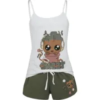 Les Gardiens De La Galaxie - Marvel Pyjama - Groot - S tot 3XL - voor Vrouwen - wit-groen - Maat XL