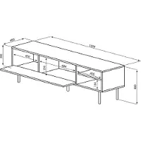 Temahome Tv-meubel Watt 165cm - walnoot/grijs