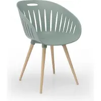 Topstar Buitenstoel T2023 - ergonomische kunststof kuip - poten in- en uitschroefbaar - olijfgroen - set van 2