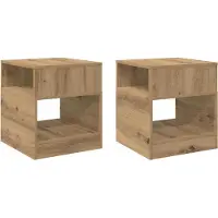 vidaXL Bijzettafel 2 st Artisan Eiken 40,5 x 40 x 45 cm Bewerkt hout