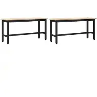 vidaXL Eetbanken 100 x 32,5 x 49 cm 2 st Massief grenenhout Naturel