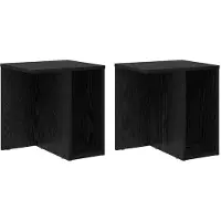 vidaXL Bijzettafel 2 st Zwart Eiken 37 x 32 x 40 cm Bewerkt hout