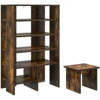 vidaXL Schoenenkast 2 st 62 x 35 x 100 cm Bewerkt hout Gerookt eiken