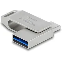 DeLOCK USB 5 Gbps USB-C + Type-A Memory Stick 256 GB - Metal Housing