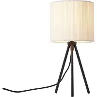 QAZQA Moderne tripod tafellamp wit met velours kap - Luz